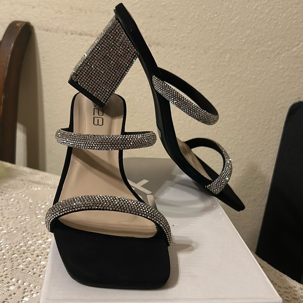 Sparkly Rhinestone Suede Heel